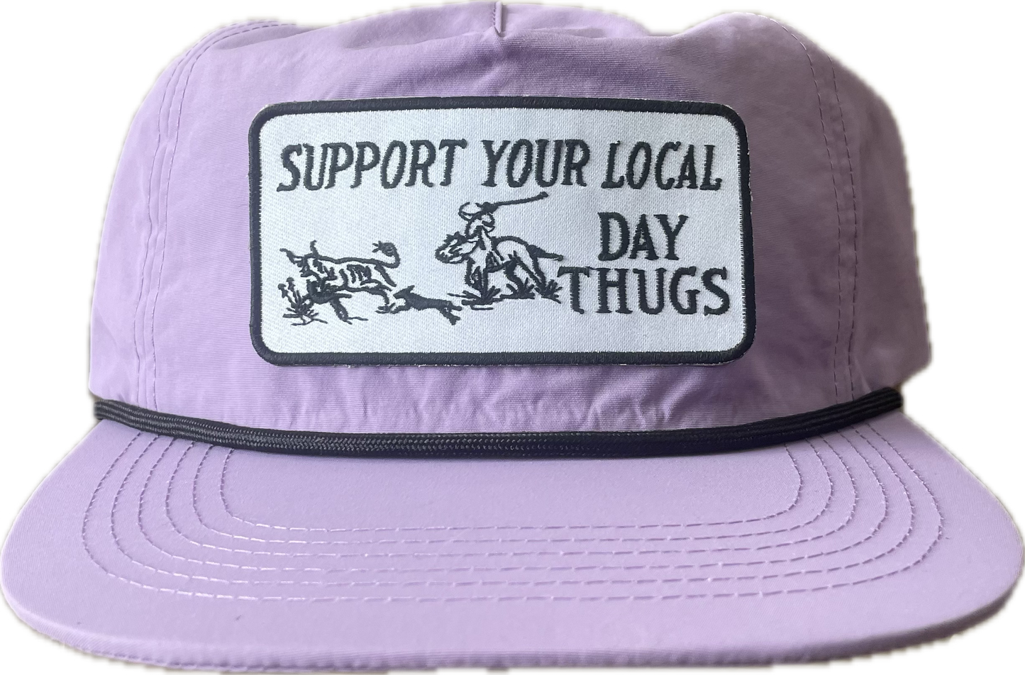 LAVENDER AND BLACK HAT